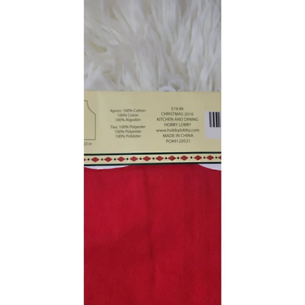 Ritz Festive Home Santa Apron 100% Cotton Holiday Baking Cooking New Child Sz